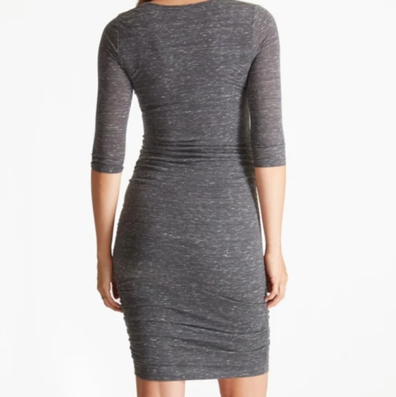 Ingrid & Isabel 3/4 sleeve Shirred Maternity Dress - Picture 2 of 3